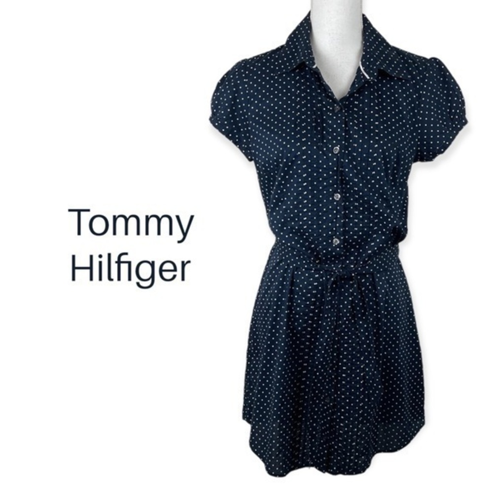 Tommy Hilfiger Navy Polka Dot Dress